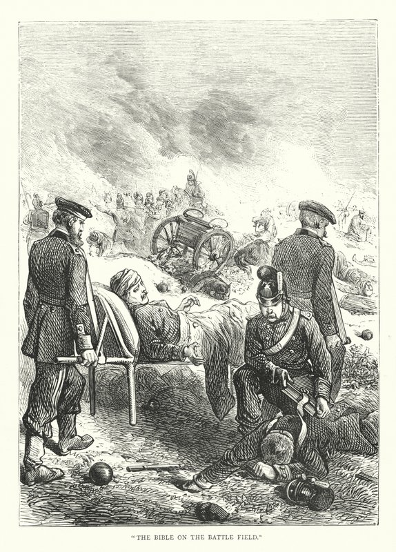 Die Bibel auf dem Schlachtfeld (Stich) von English School