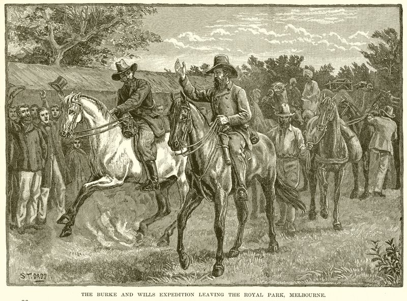 Die Burke und Wills Expedition verlässt den Royal Park, Melbourne von English School