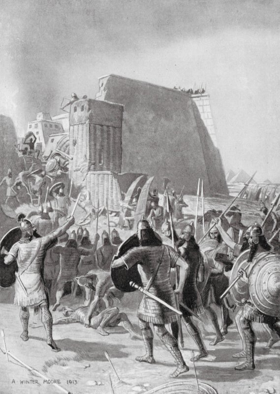 Die Eroberung von Memphis durch die Assyrer von English School