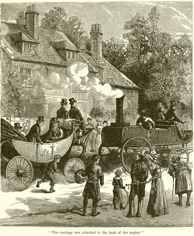 Der Wagen war an das Ende der Lokomotive angehängt von English School