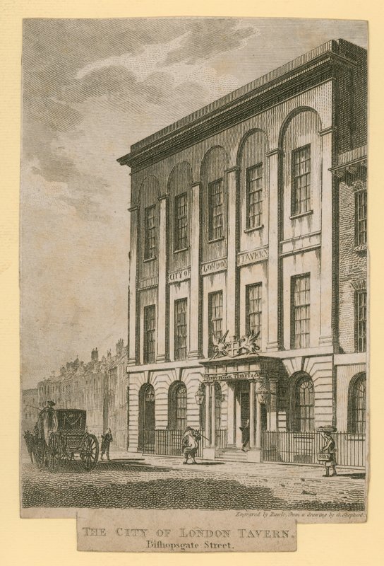 Der City of London Tavern, Bishopsgate Street von English School