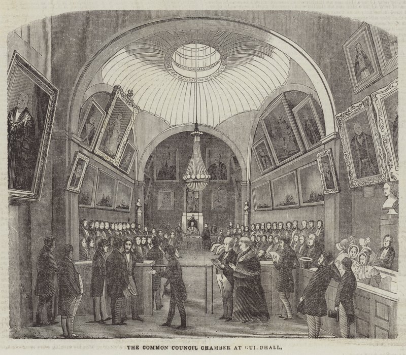 Der Gemeinderatssaal im Guildhall von English School