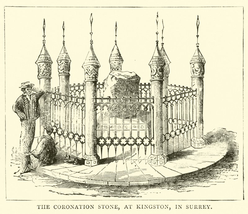 Der Krönungsstein in Kingston, Surrey von English School