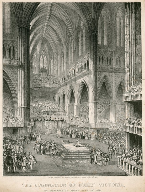 Die Krönung von Königin Victoria in der Westminster Abbey, 28. Juni 1838 von English School