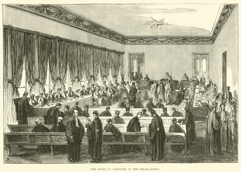 Der Kassationshof im Palais Royal, Mai 1871 von English School