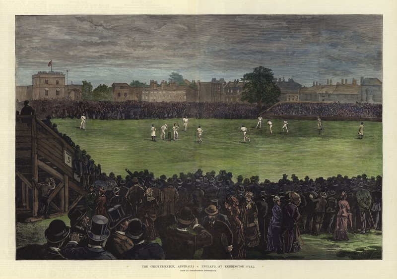 Das Cricket-Match, Australien gegen England, im Kennington Oval von English School