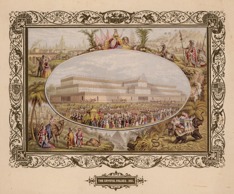 Der Kristallpalast, 1851, Die Große Ausstellung, Hyde Park, London von English School