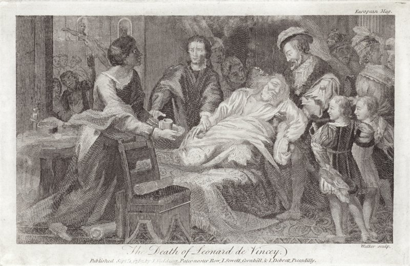Der Tod von Leonardo da Vinci von English School