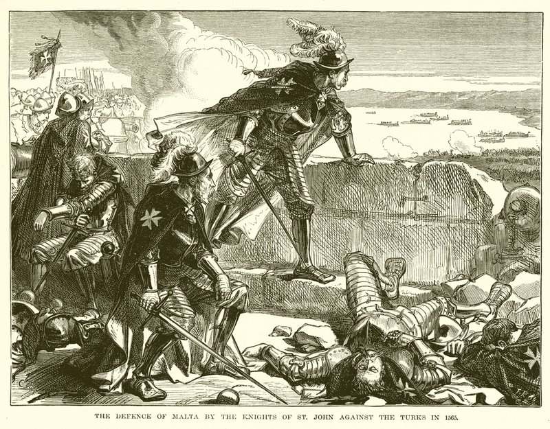 Die Verteidigung von Malta durch die Ritter des Johanniterordens gegen die Türken im Jahr 1565 von English School