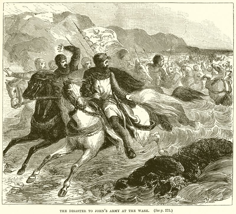 Das Unglück von Johns Armee am Wash von English School