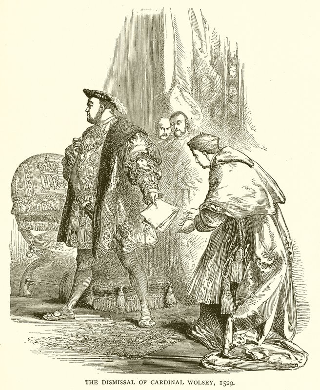 Die Entlassung von Kardinal Wolsey, 1529 von English School
