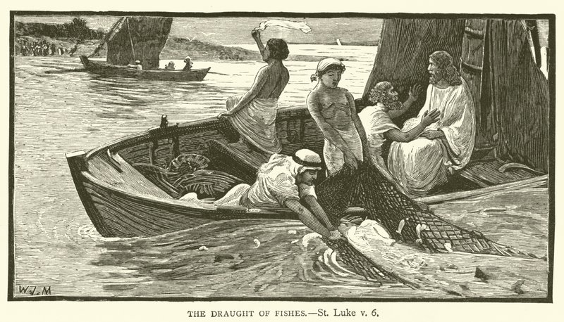 Der Fischfang, Lukas, v, 6 von English School