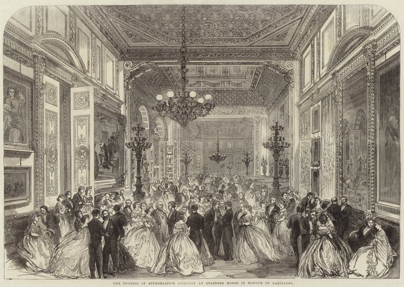 Die Versammlung der Herzogin von Sutherland im Stafford House zu Ehren von Garibaldi von English School