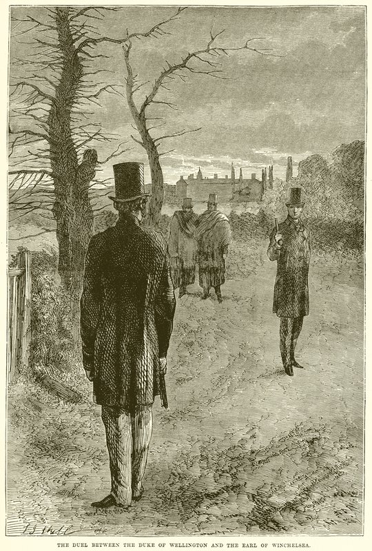 Das Duell zwischen dem Herzog von Wellington und dem Earl of Winchelsea von English School