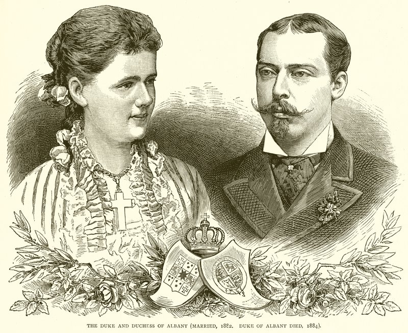 Der Herzog und die Herzogin von Albany (verheiratet, 1882. Herzog von Albany gestorben, 1884) von English School