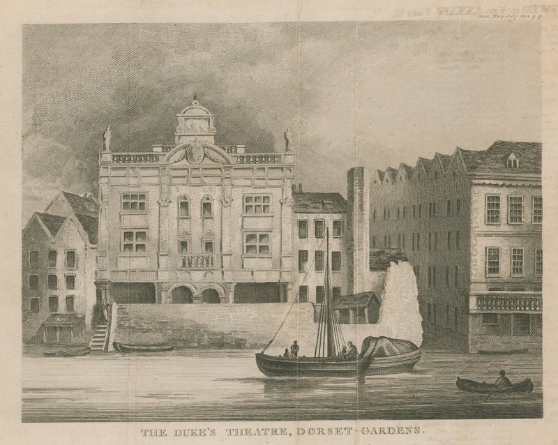 Das Dukes Theatre, Dorset Gardens, London von English School