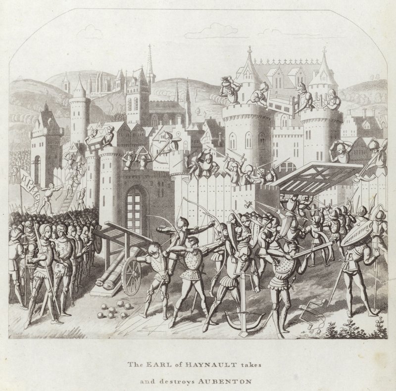Der Earl of Hainaut nimmt und zerstört Aubenton von English School