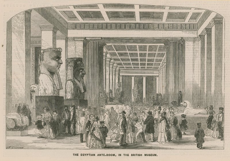 Der ägyptische Vorraum im British Museum von English School