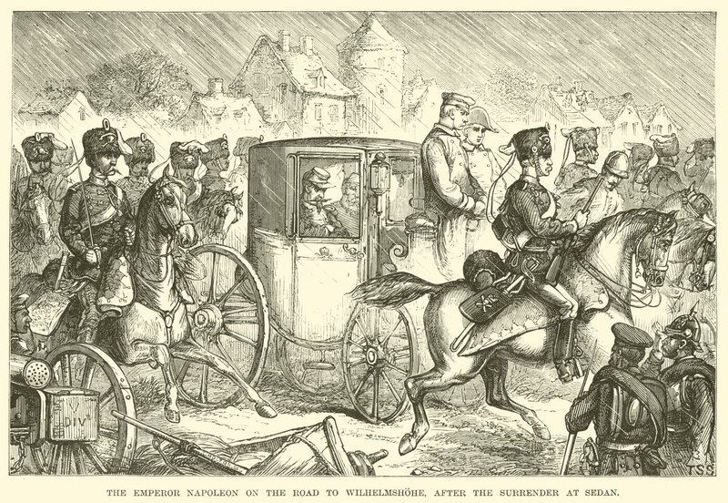 Der Kaiser Napoleon auf dem Weg nach Wilhelmshöhe, nach der Kapitulation von Sedan (Stich) von English School