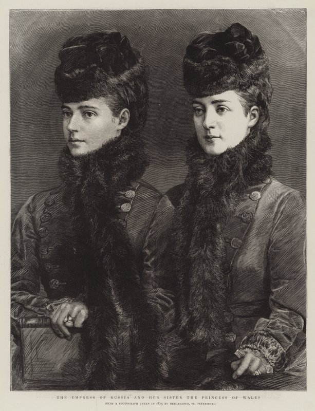 Die Kaiserin von Russland und ihre Schwester, die Prinzessin von Wales (Gravur) von English School
