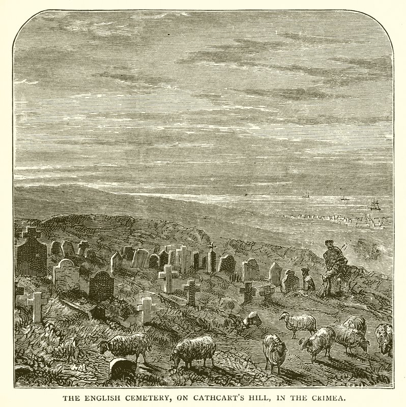 Der englische Friedhof auf Cathcarts Hill auf der Krim von English School