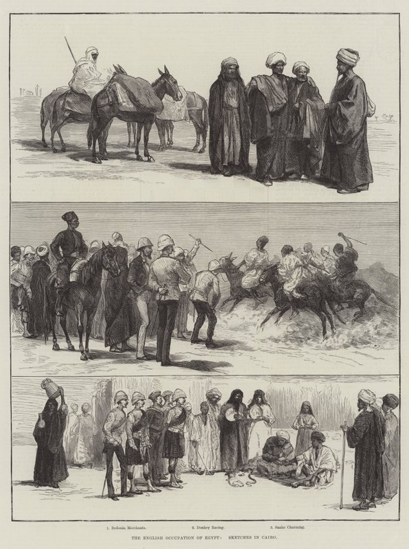 Die englische Besetzung Ägyptens, Skizzen in Kairo (Stich) von English School