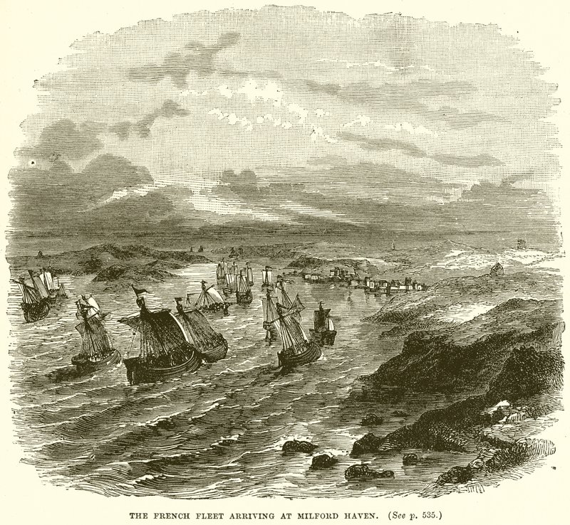 Die französische Flotte erreicht Milford Haven von English School