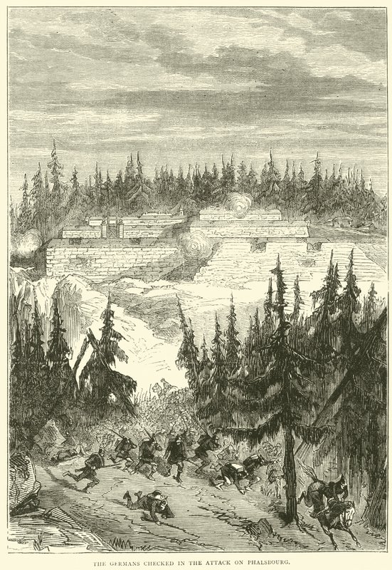 Die Deutschen stoppen den Angriff auf Phalsbourg, 1871 von English School