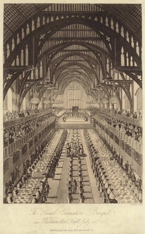 Das große Krönungsbankett in der Westminster Hall von English School