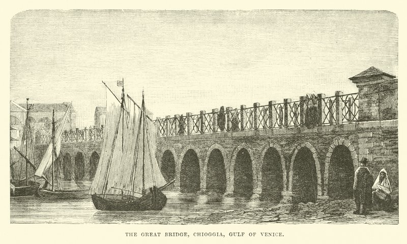 Die Große Brücke, Chioggia, Golf von Venedig von English School
