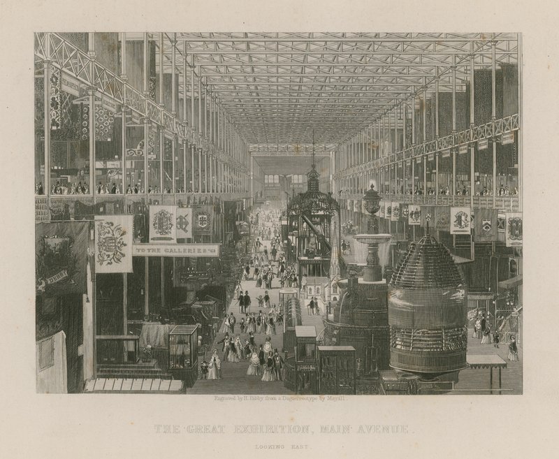 Die Große Ausstellung, Hauptallee, Blick nach Osten von English School