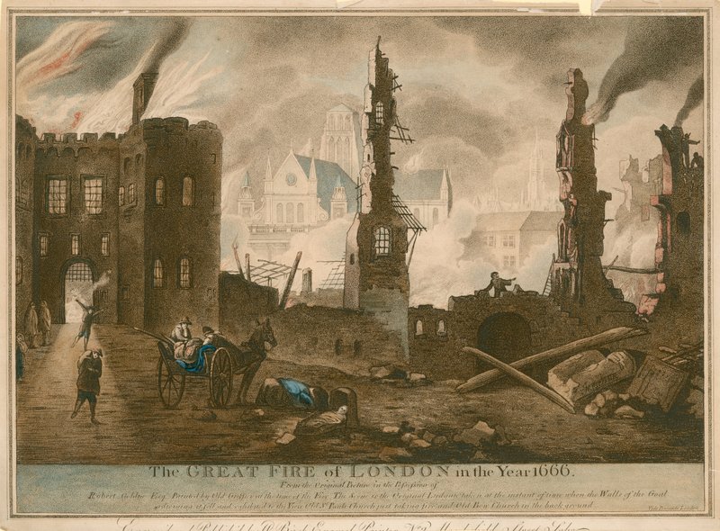 Der Große Brand von London im Jahr 1666 von English School