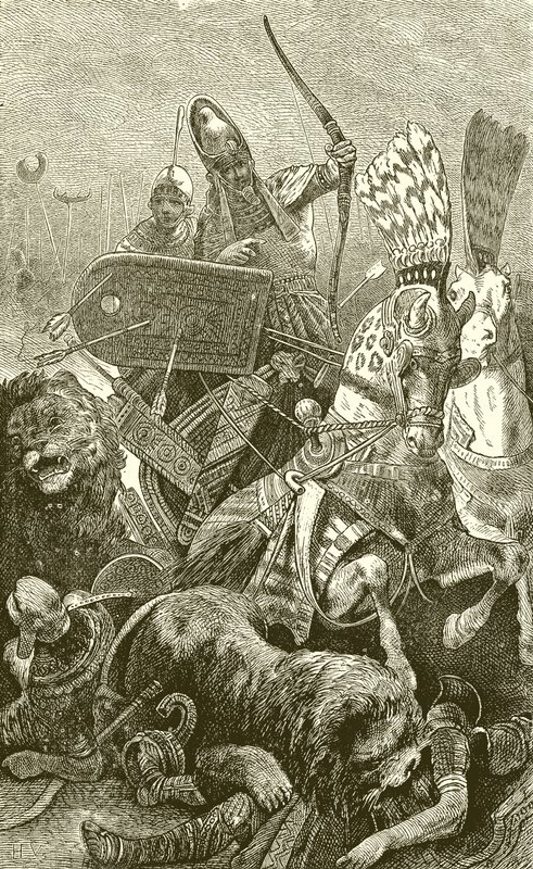 Der große Sesostris (Ramses II.) in der Schlacht von Kadesch von English School