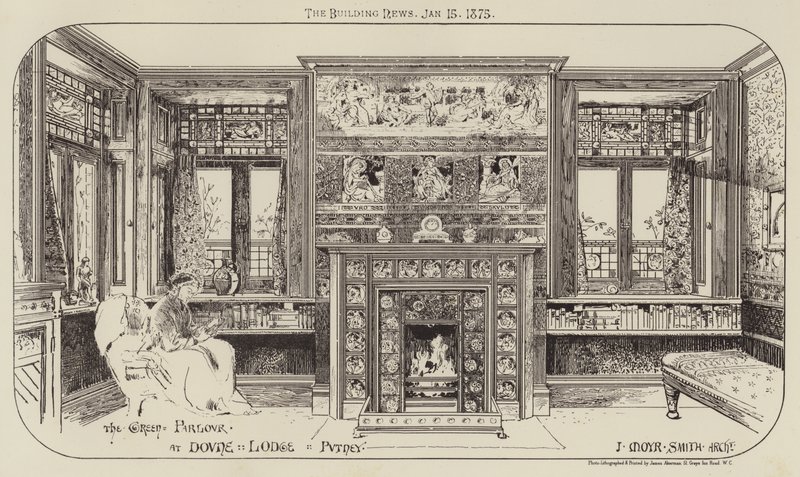 Der Grüne Salon in Dovne Lodge, Putney (Stich) von English School