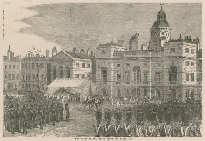 Die Horse Guards: Aufstellung der Prozession von English School