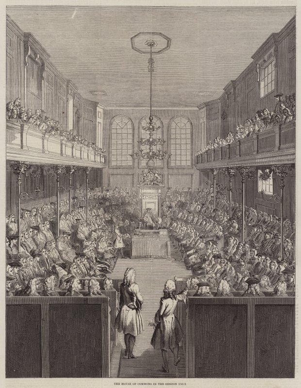 Das Unterhaus in der Sitzung 1741-2 (Stich) von English School