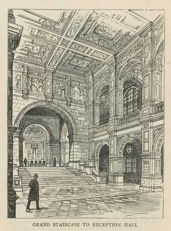 Das Imperial Institute: Große Treppe zur Empfangshalle von English School