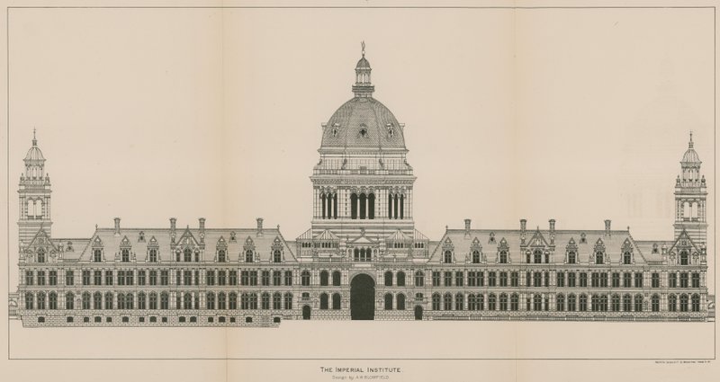 Das Imperial Institute, Entwurf von A W Blomfield von English School