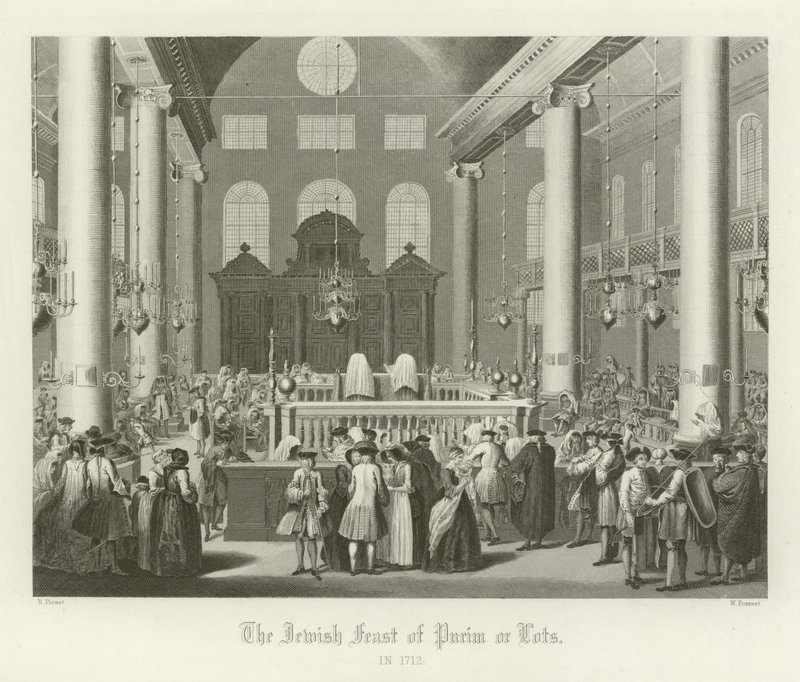 Das jüdische Purimfest, 1712 von English School