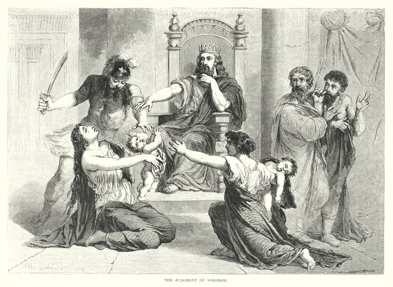 Das Urteil Salomos (Gravur) von English School