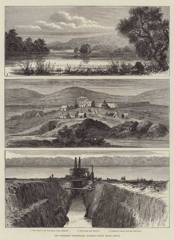 Die Wasserwerke von Kimberley, Diamantenfelder, Südafrika von English School