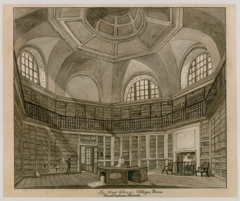 Die Königliche Bibliothek, Oktagonraum, Buckingham Palace von English School