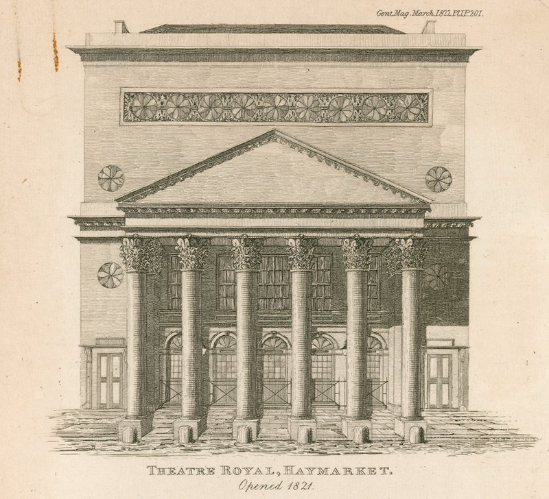 Das Königstheater, Haymarket, London, eröffnet 1821 von English School