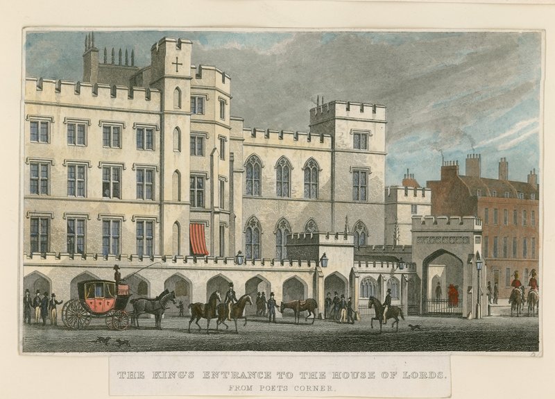 Der Eingang des Königs zum House of Lords von Poets Corner von English School