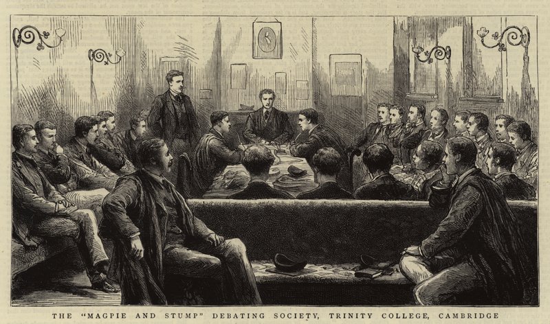 Die "Magpie and Stump" Debattiergesellschaft, Trinity College, Cambridge von English School