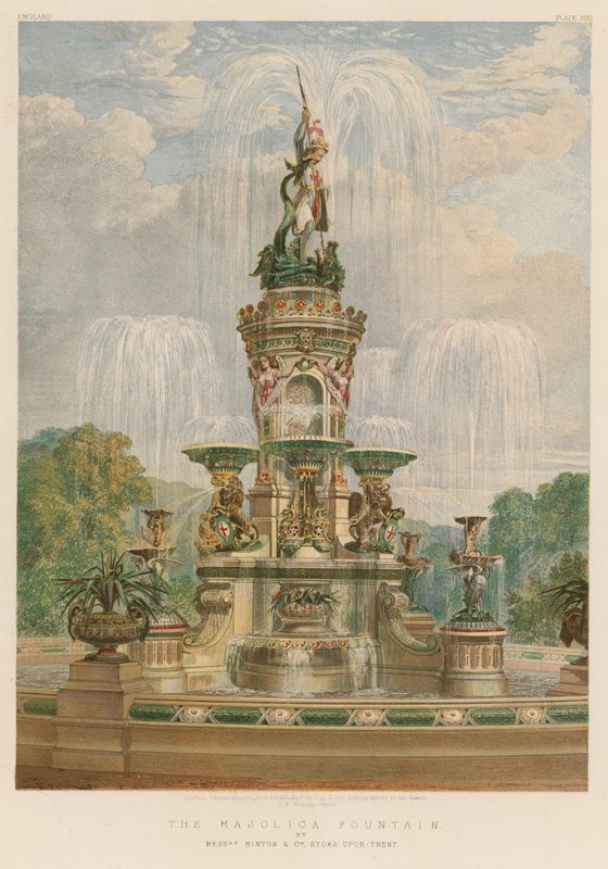 Der Majolika-Brunnen von Messrs Minton und Co, Stoke-upon-Trent von English School