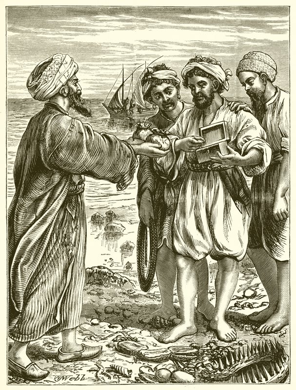 Der Kaufmann auf der Suche nach schönen Perlen von English School