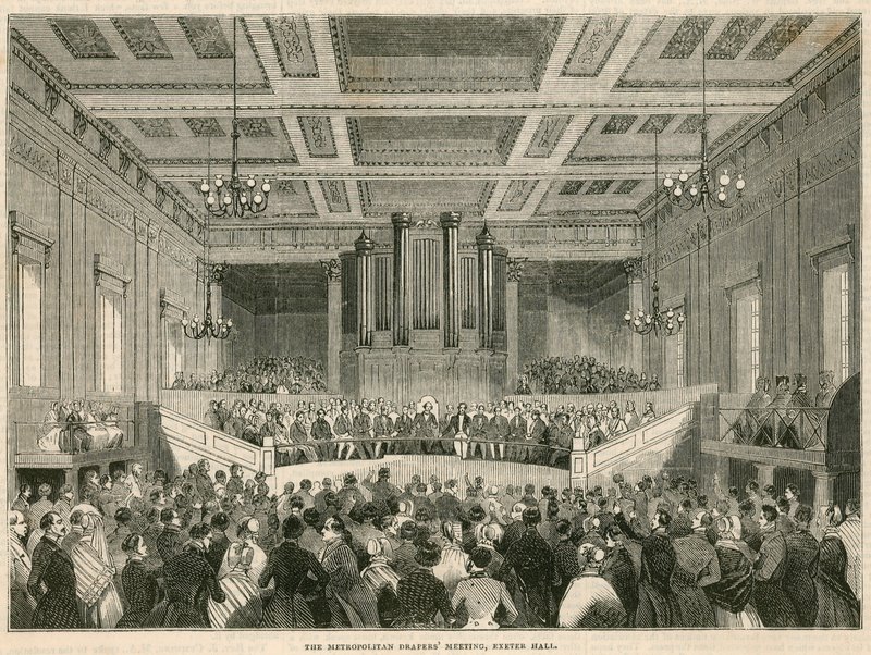 Die Metropolitan Drapers treffen sich in Exeter Hall, London von English School