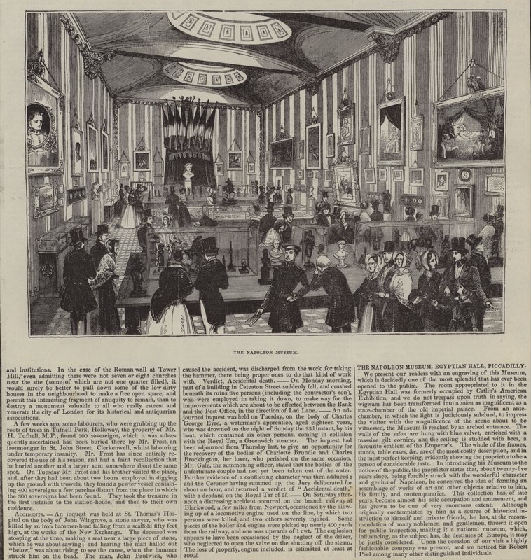 Das Napoleon-Museum, The Egyptian Hall, London (Gravur) von English School
