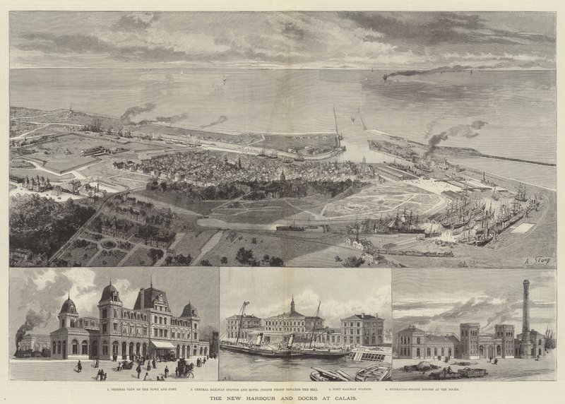 Der neue Hafen und die Docks in Calais von English School
